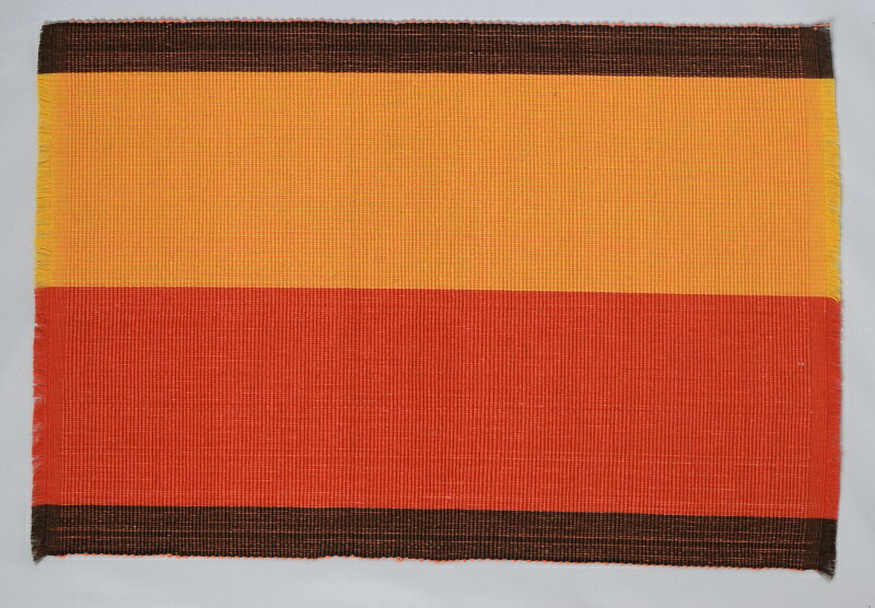フィリピン 工芸品　Rowilda’s　手織り　ランチョンマット　2枚組　オレンジ　ブラウン